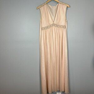 Vintage Nylon Nightgown Pale Pink Semi Sheer Millay Size Small Mid Century